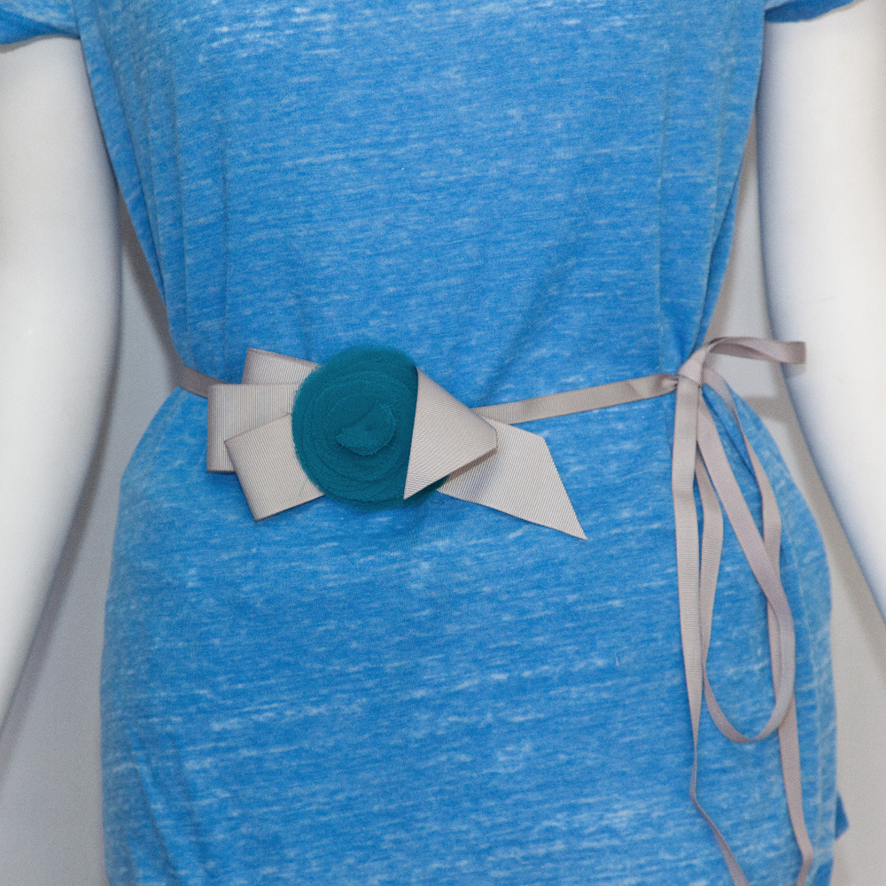 J. Crew Blue Flower Ribbon Belt
